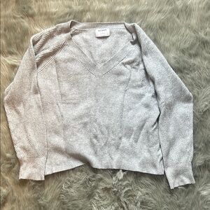 Wilfred Gray V-Neck Sweater Soft Knit